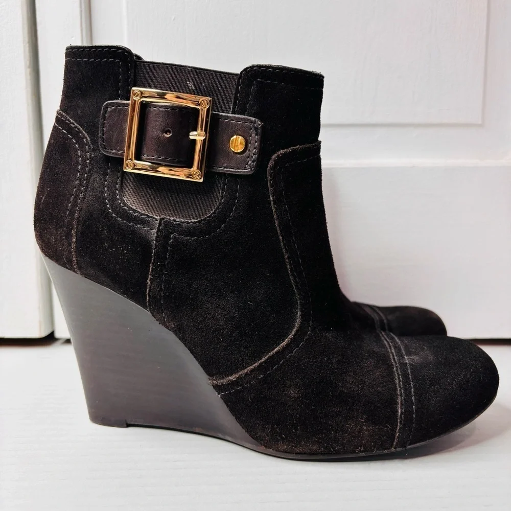 TORY BURCH Adrienne Brown Suede Ankle Booties Size 8